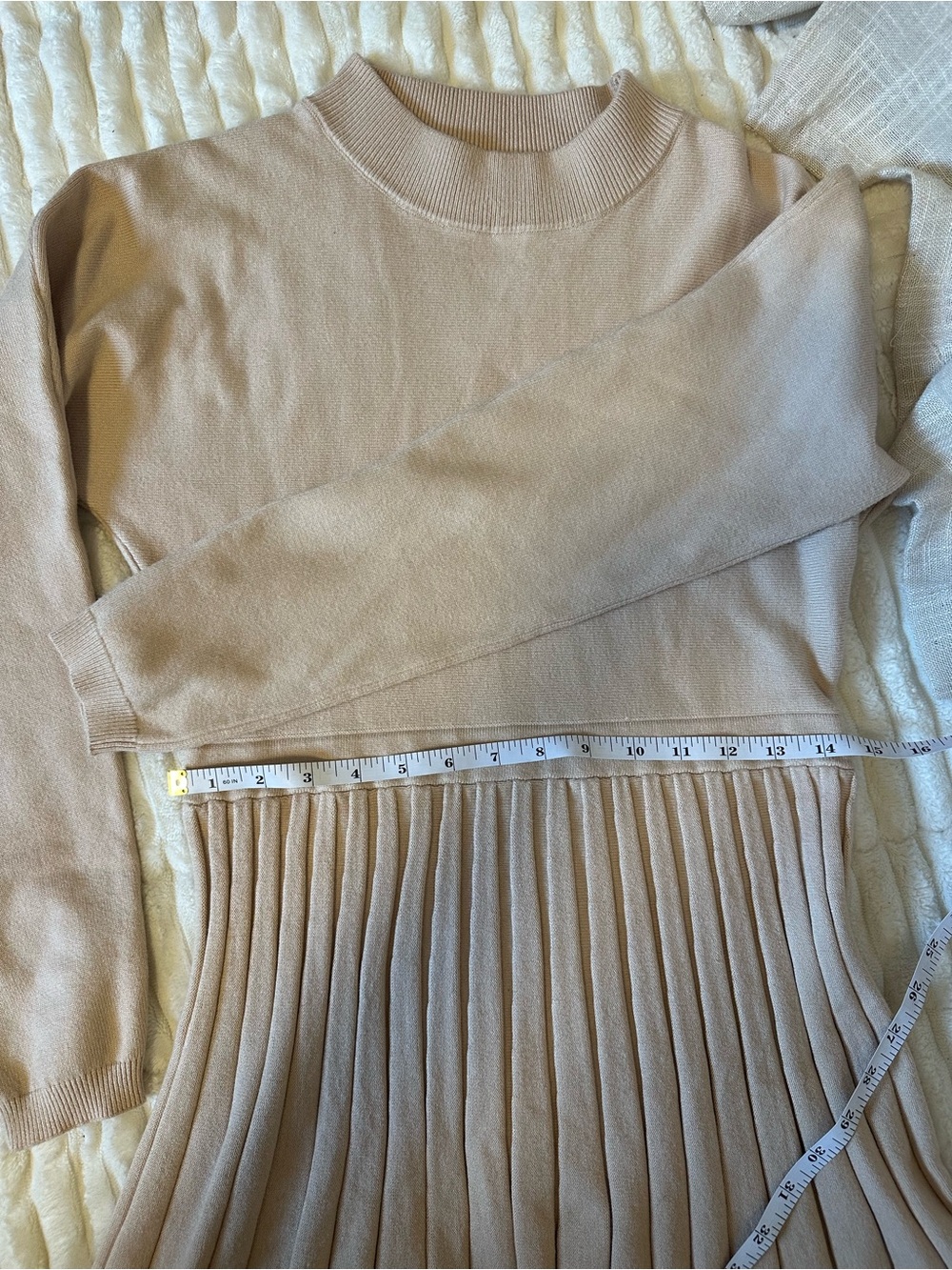 Umimi Ribbed Knit Beige Sweater Dress - Picture 5 of 8